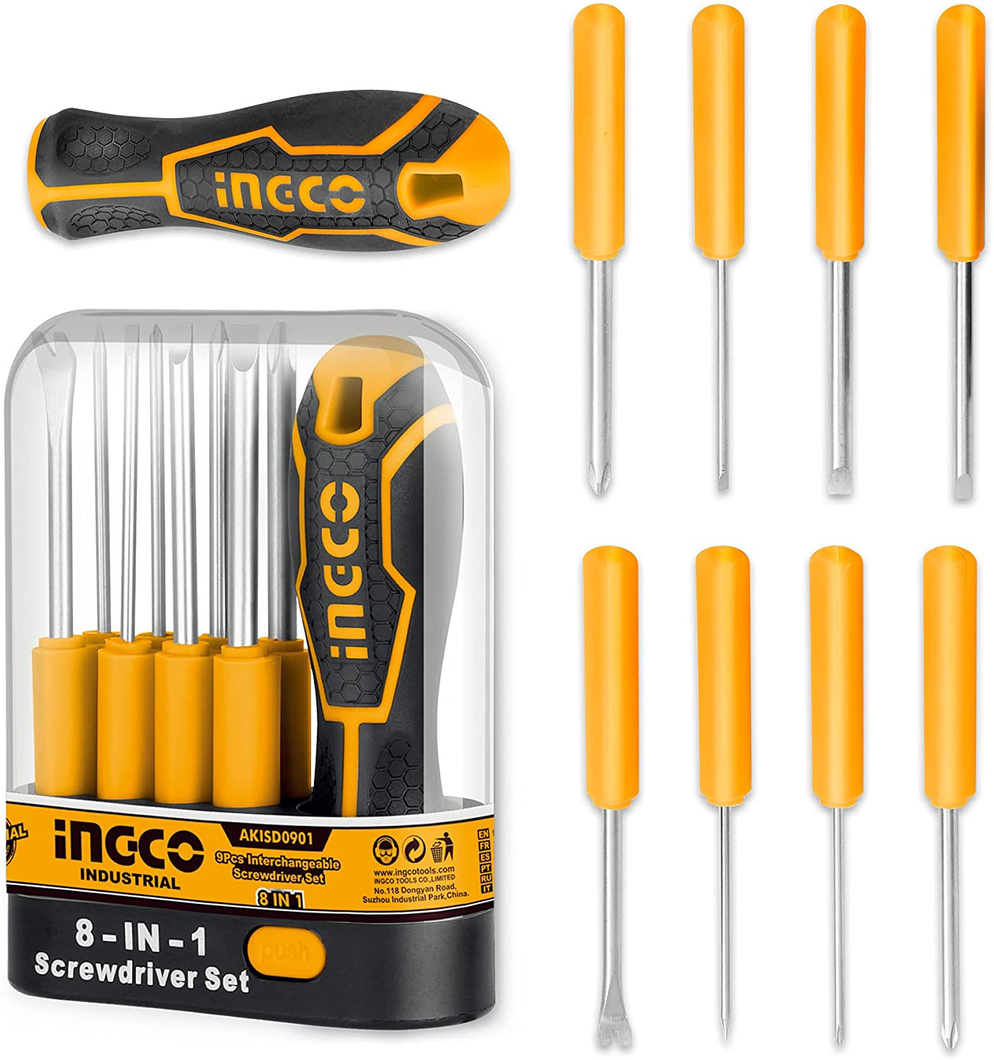 Ingco 9Pcs Interchangeable Screwdriver Set AKISD0901
