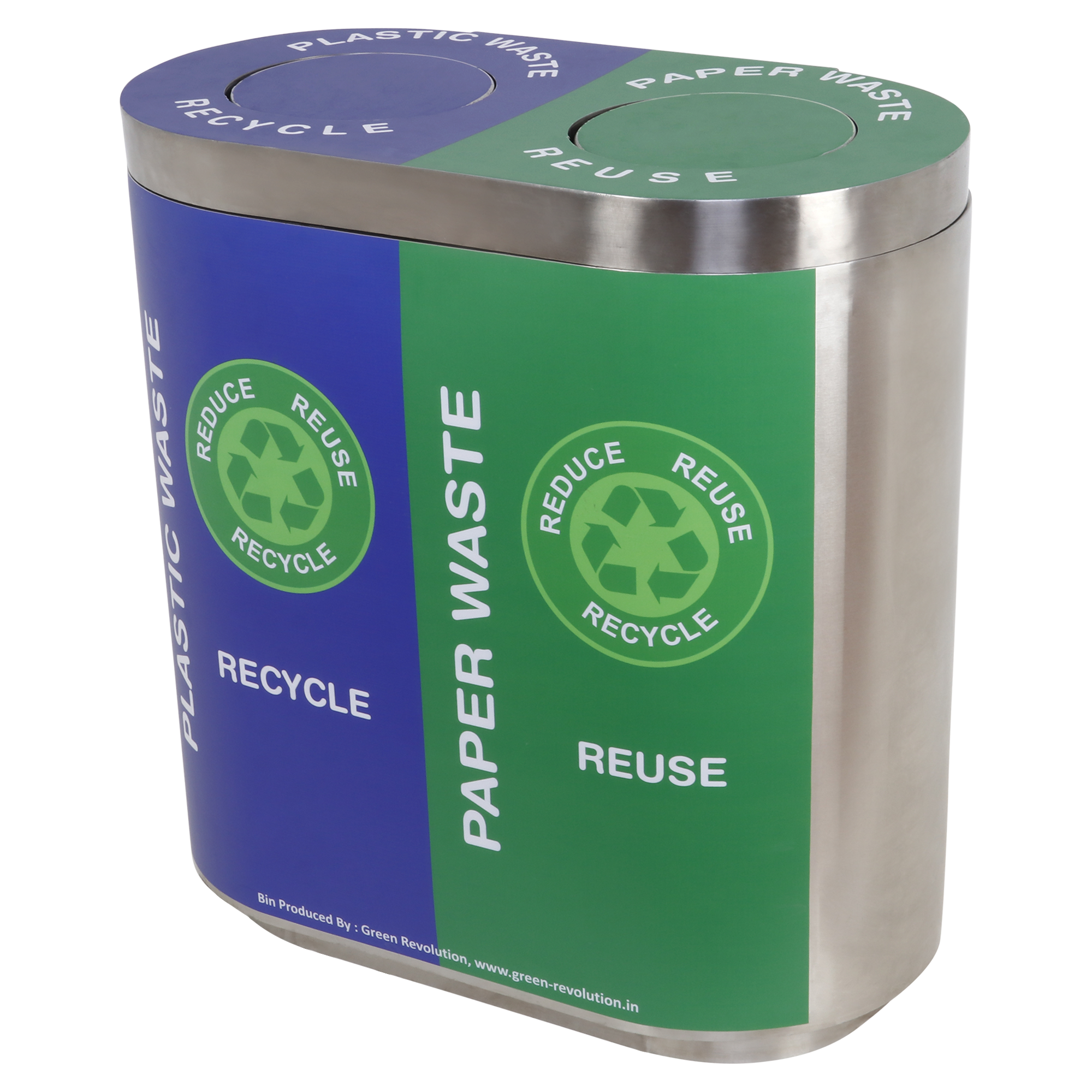 KC Green Stainless Steel Color Coded Duo Bin
