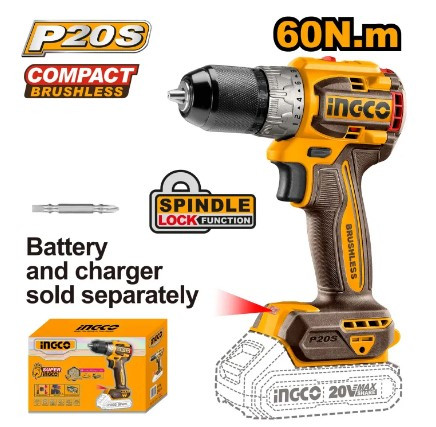 Ingco 20V Li-Ion Compact Cordless Drill Brushless CDLI206021