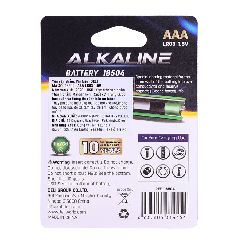 Deli Alkaline Battery E18504