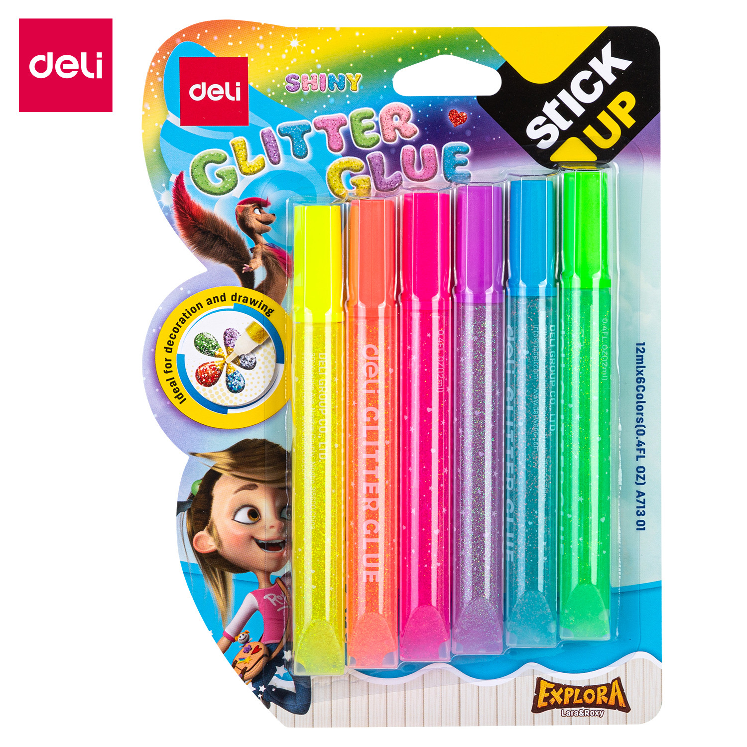 Deli 6Pcs Glitter Glue A71301