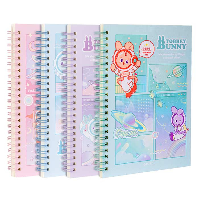 Deli A5 60 Sheet,70GSM 4 Design Spiral Note Book LA560
