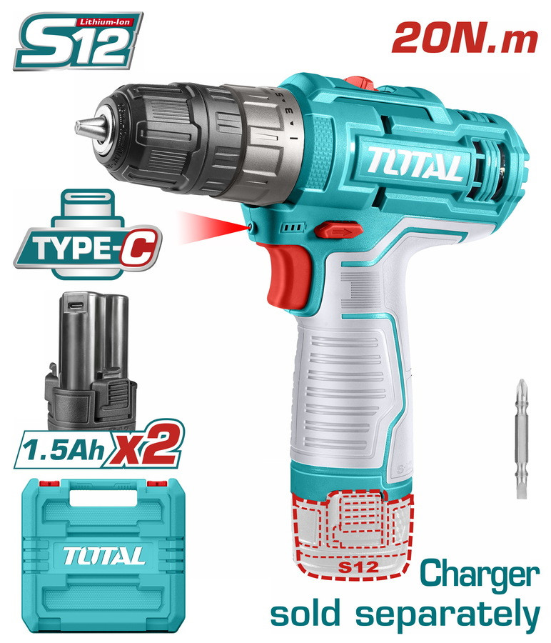 Total 12V Li-ion Impact Drill TIDLI12202
