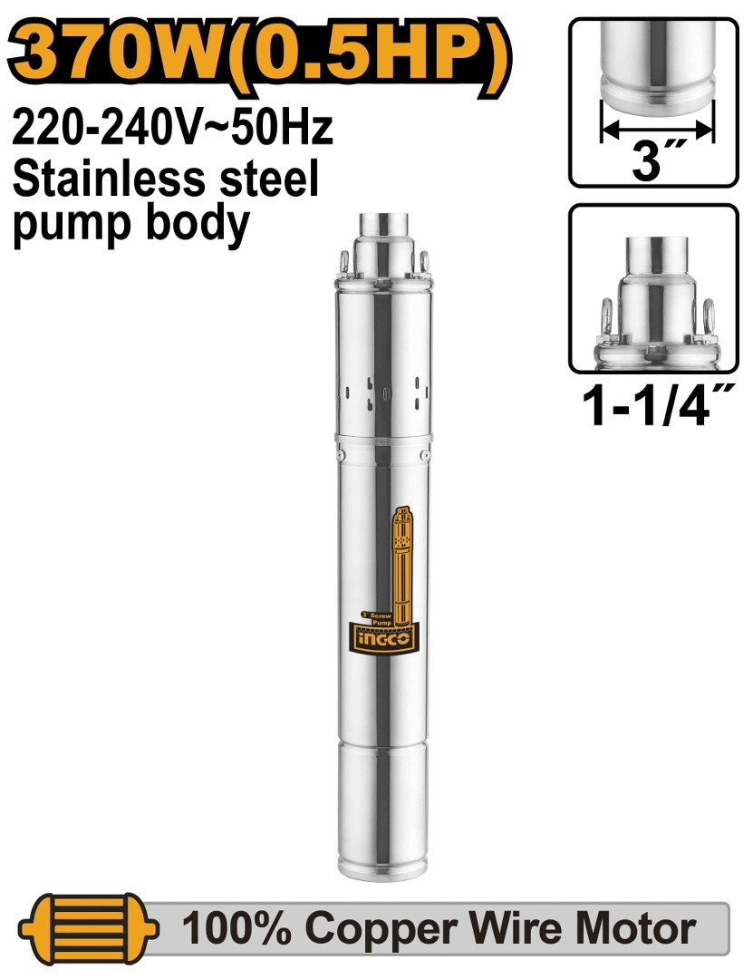 Ingco 3" 370W Screw Pump SWP3701