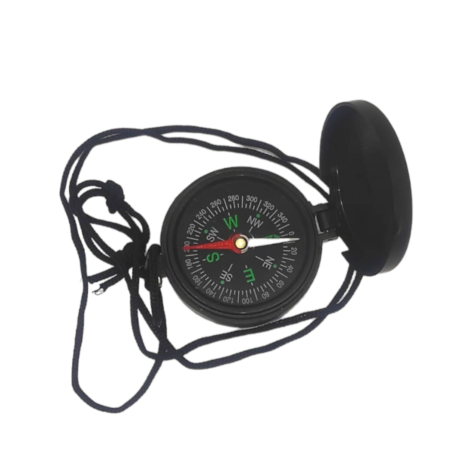 Magnetic Round Compass with W Cover- Black