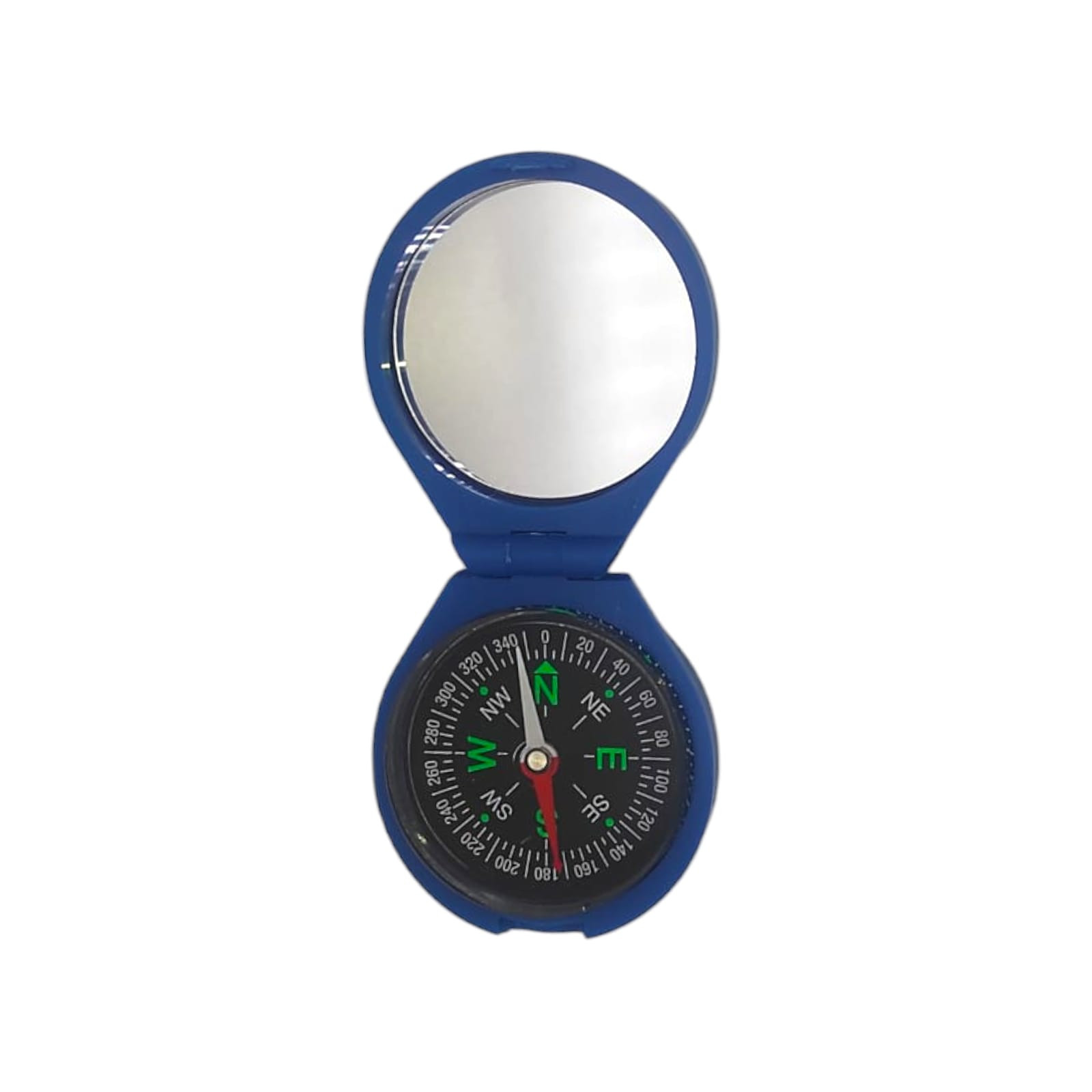 Magnetic Round Compass with Mirror- Blue