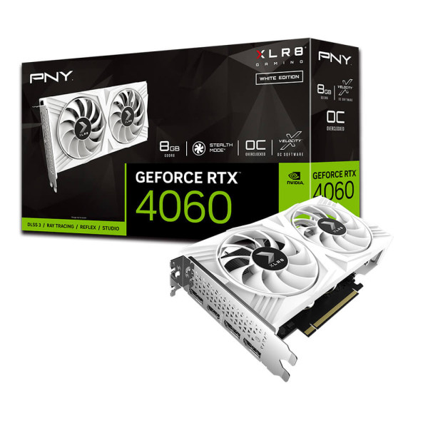 PNY GeForce RTX 4060 8GB OC XLR8 VERTO DF White Edition
