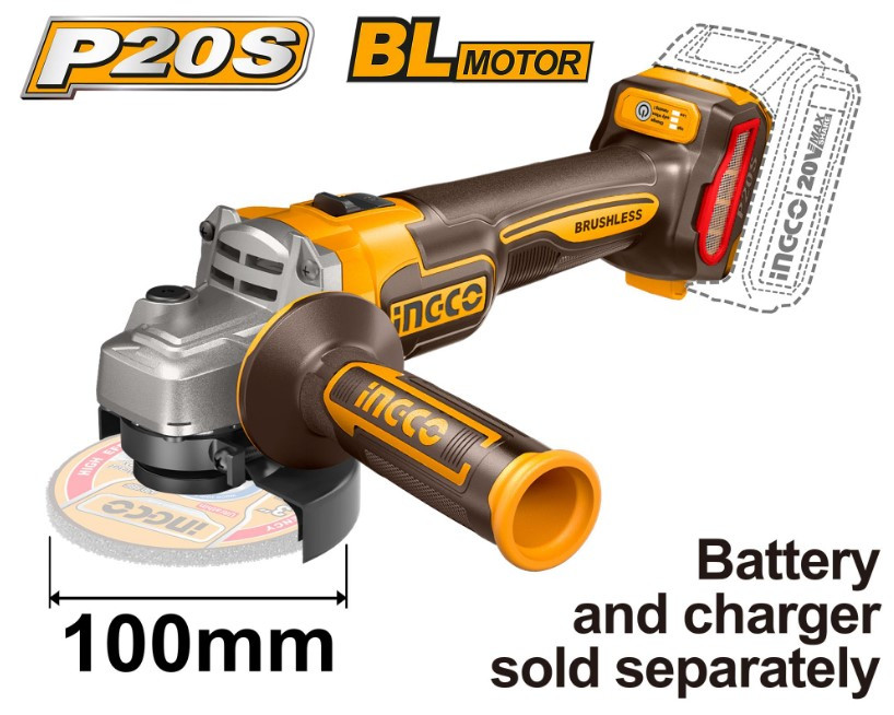 Ingco 20V Cordless Angle Grinder CAGLI21104