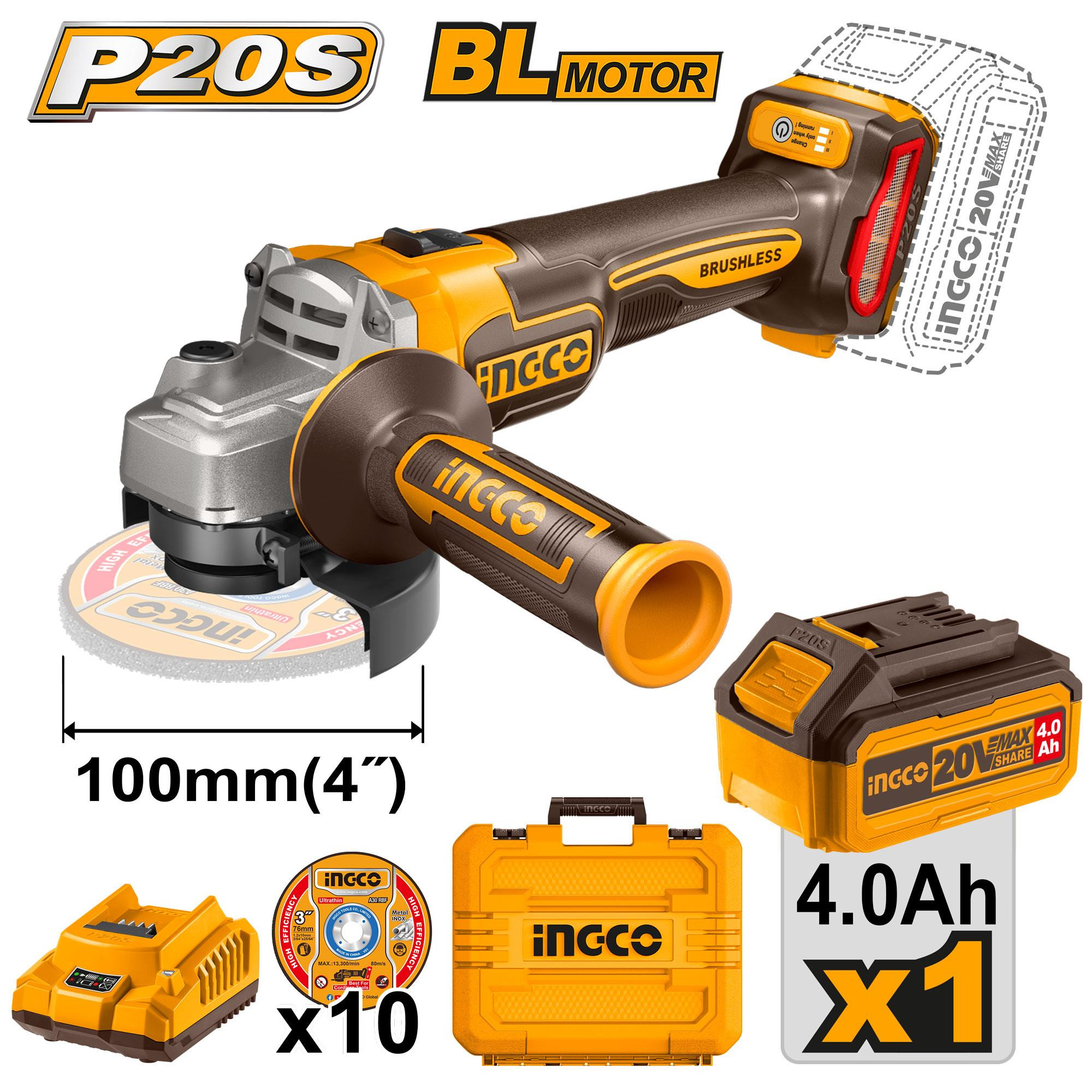 Ingcob 20V Cordless Angle Grinder CAGLI211041