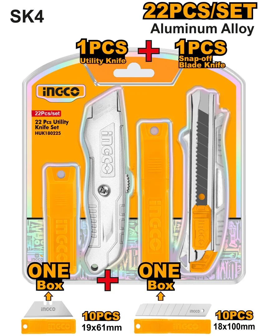 Ingco 22Pcs Utility Knife Set HUK180225