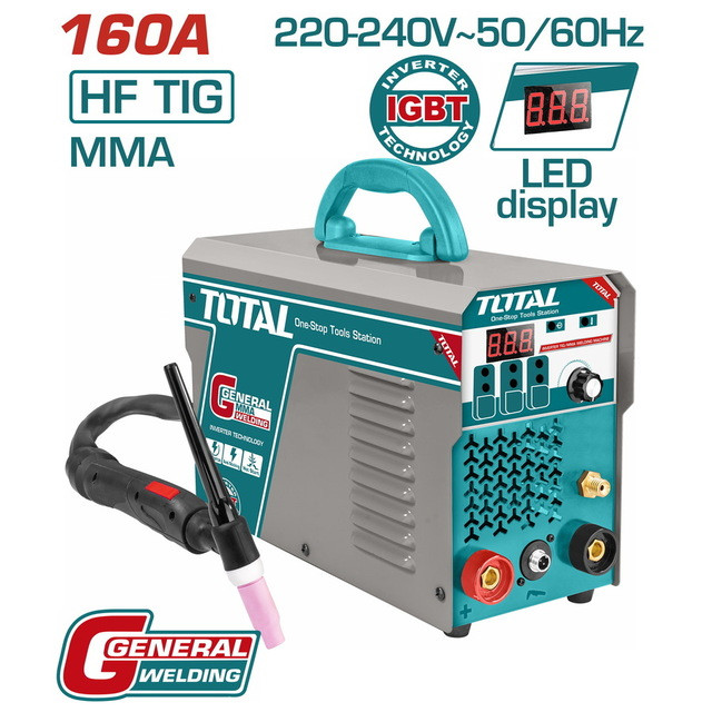 TOTAL 160A Inverter TIG/MMA Welding Machine TIG1601