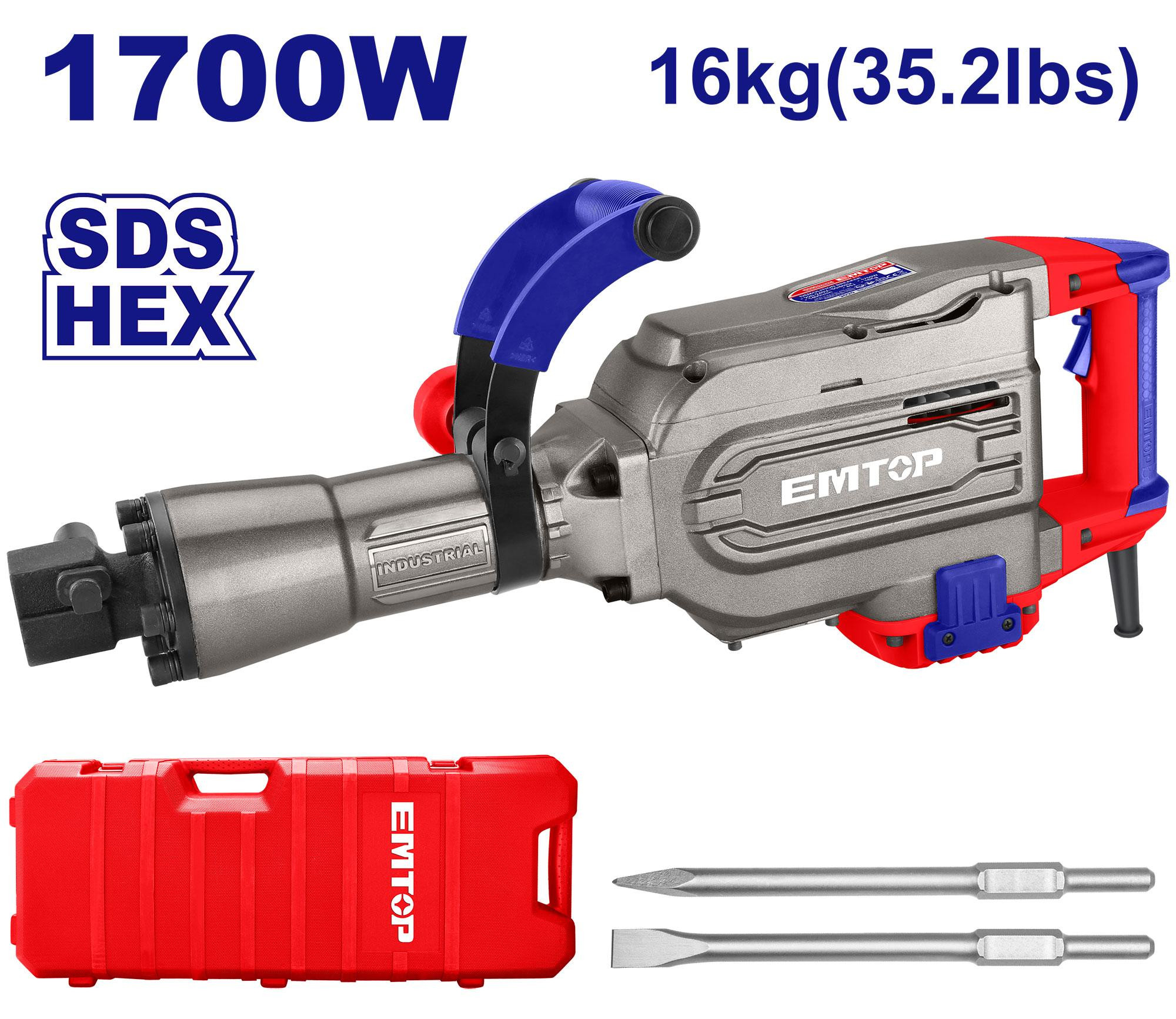 Emtop 1700W Demolition Breaker EDBRH1701