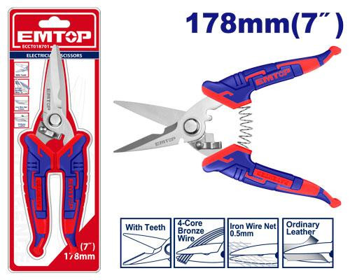 Emtop Electrician's scissors 178mm(7") ECCT018701