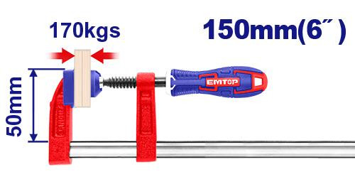 Emtop F clamp with plastic handle ECLPF05101