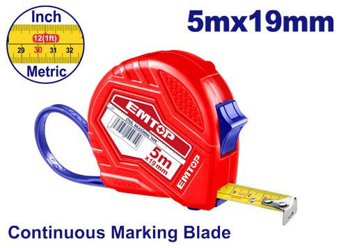 Emtop 5mx19mm Steel Measuring Tape EMTP15101