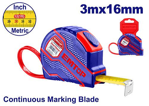 Emtop 3mx16mm Steel Measuring Tape EMTP23101