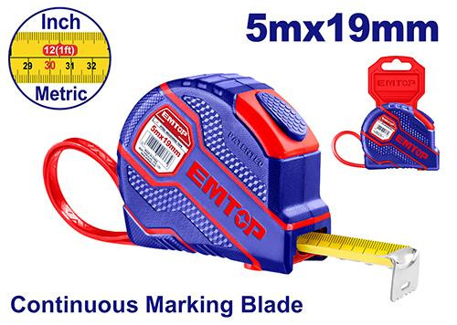 Emtop 5mx19mm Steel Measuring Tape EMTP25101