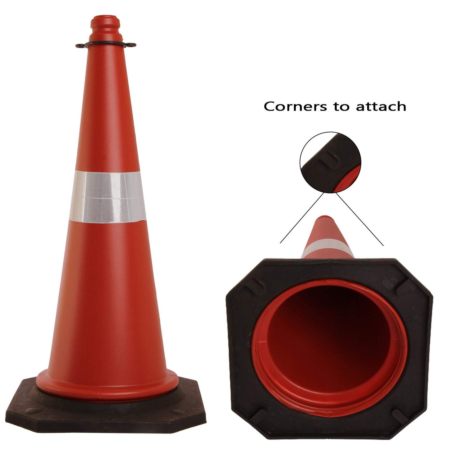 PVC Rubber Base Traffic Cone-Red