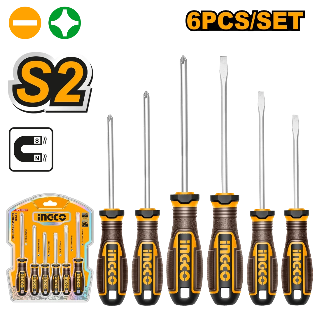 Ingco 6 Pcs screwdriver set HKSDS0628