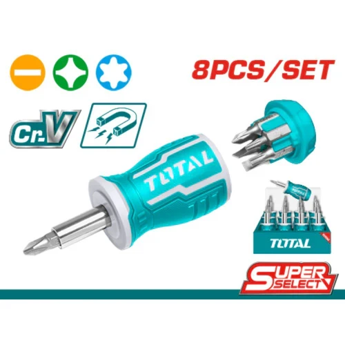 Total 8 IN 1 Stubby screwdriver set TACSDS0706