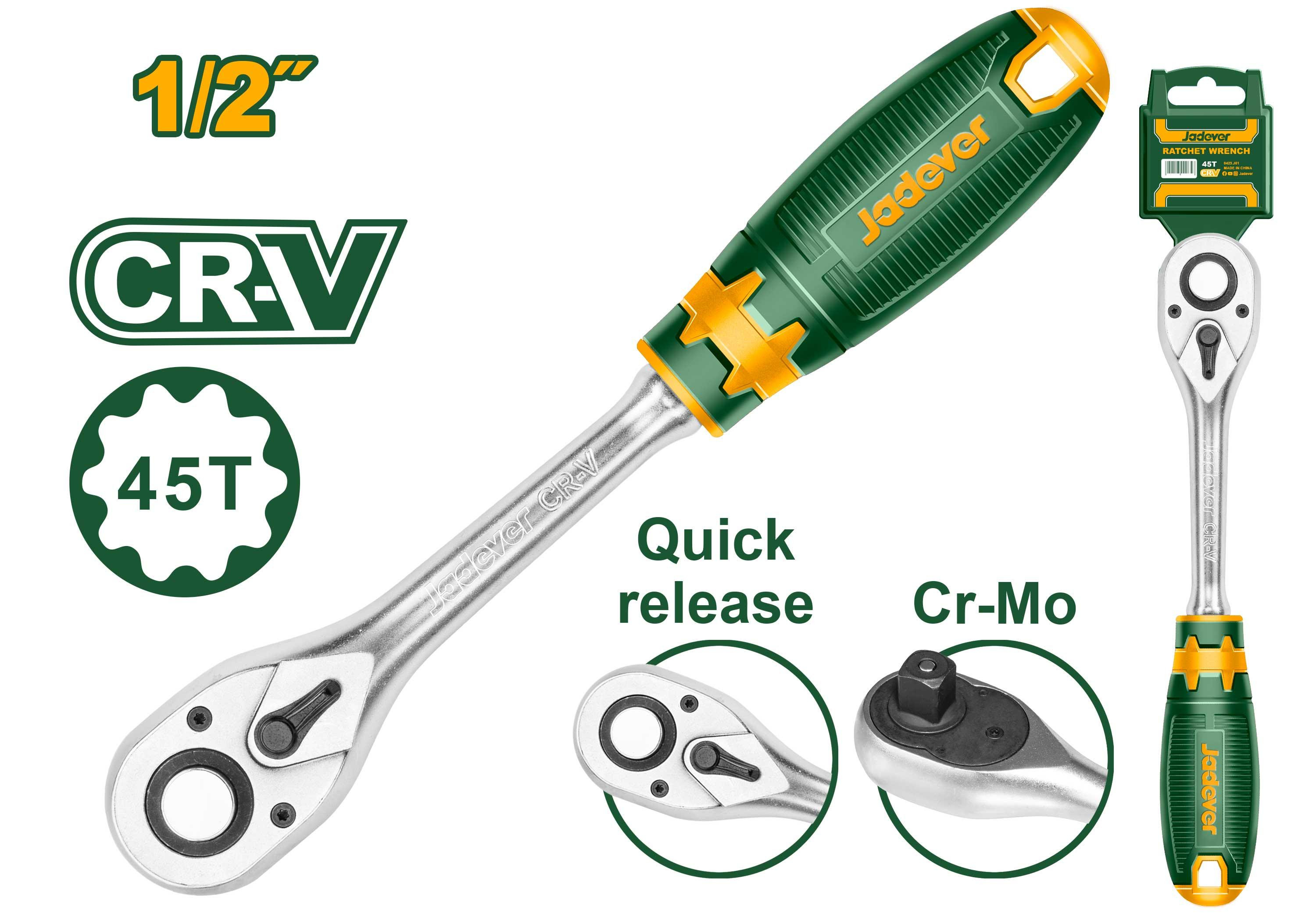 Jadever 1/2" Ratchet wrench JDRW1212