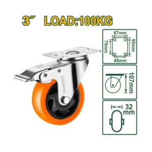 Jadever 3" 100kg  Caster Wheel JDJL2333