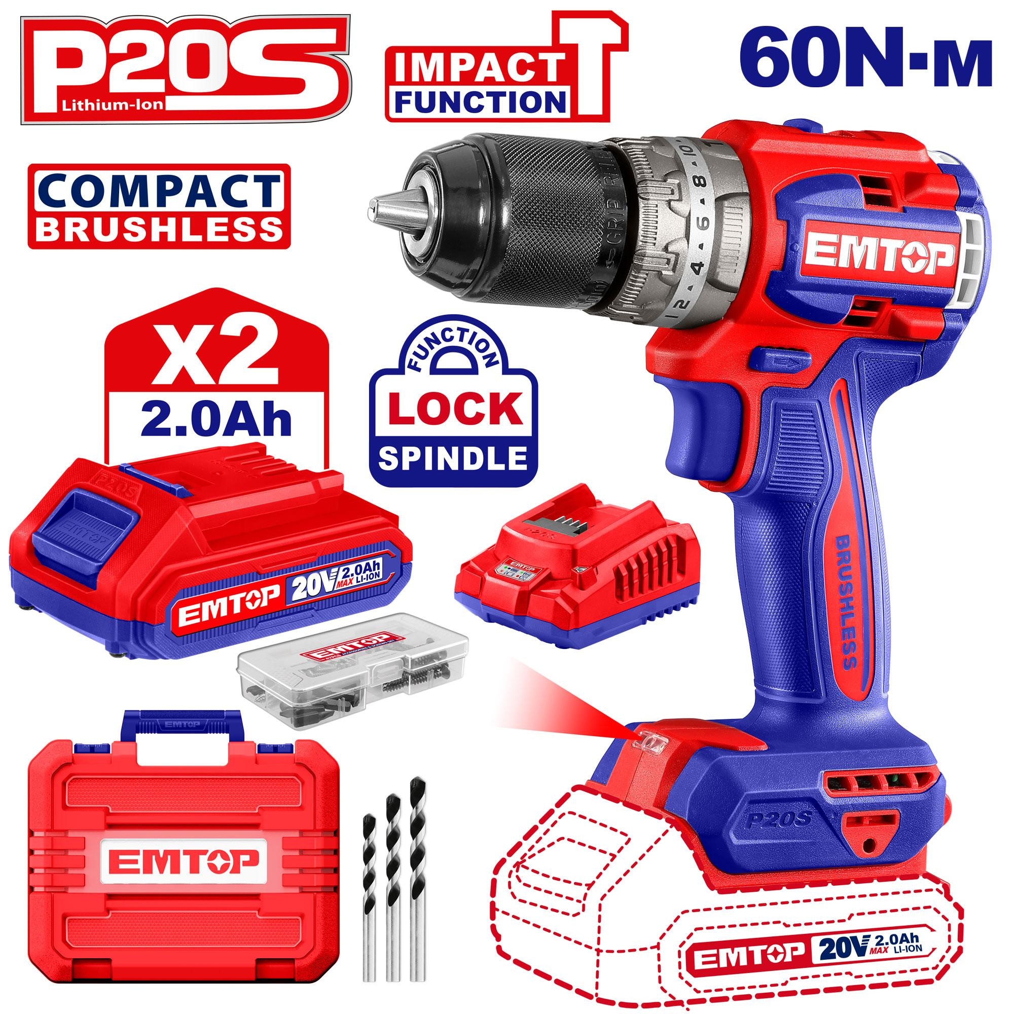 Compact Brushless Cordless Impact Drill  ECIDL20602
