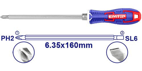 Emtop 2 In 1 Screwdriver set  ESDRH0202