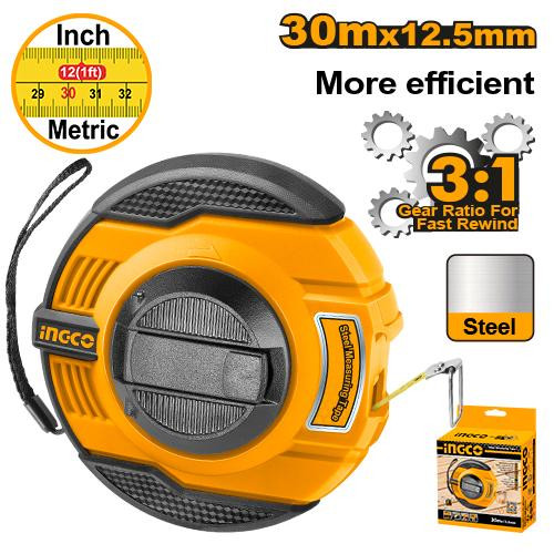 Ingco 30mx12.5mm Steel Measuring Tape  HSMT8430