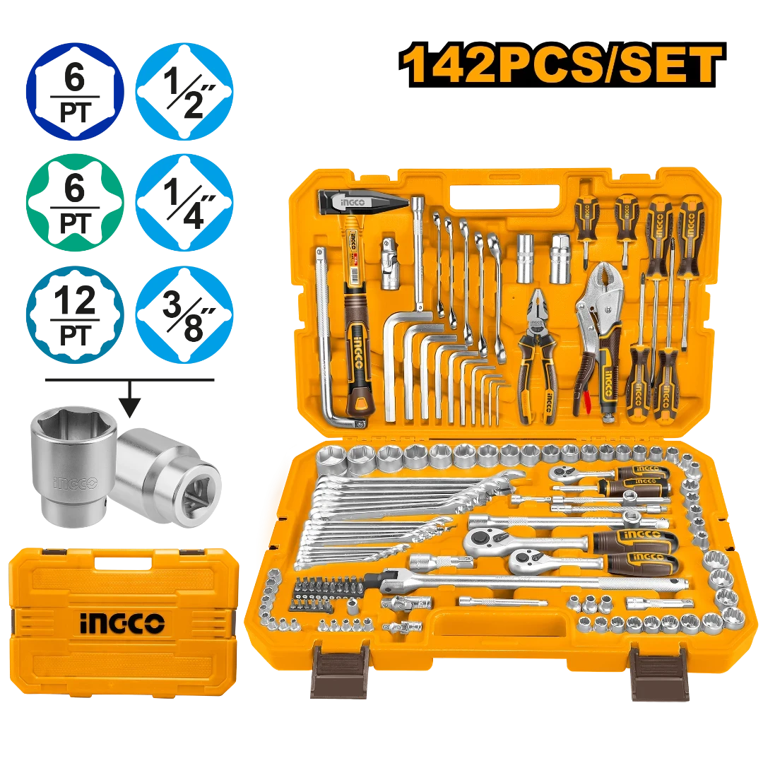 Ingco 142Pcs Combination Tools Set HKTHP21421