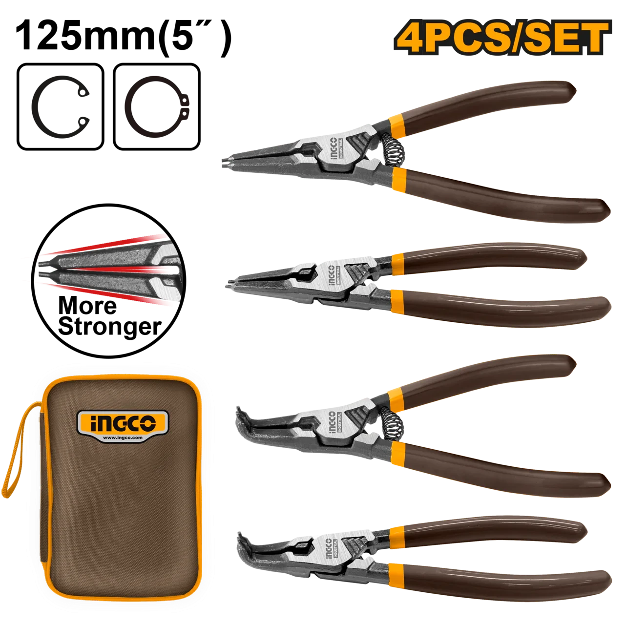 Ingco 4 Pcs circlip pliers set HCCPS26180