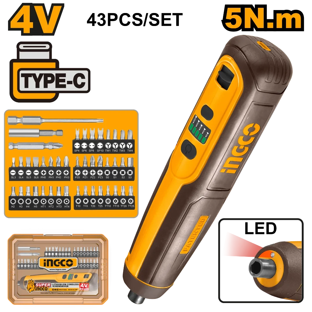 Ingco 4V Cordless screwdriver CSDLI04062