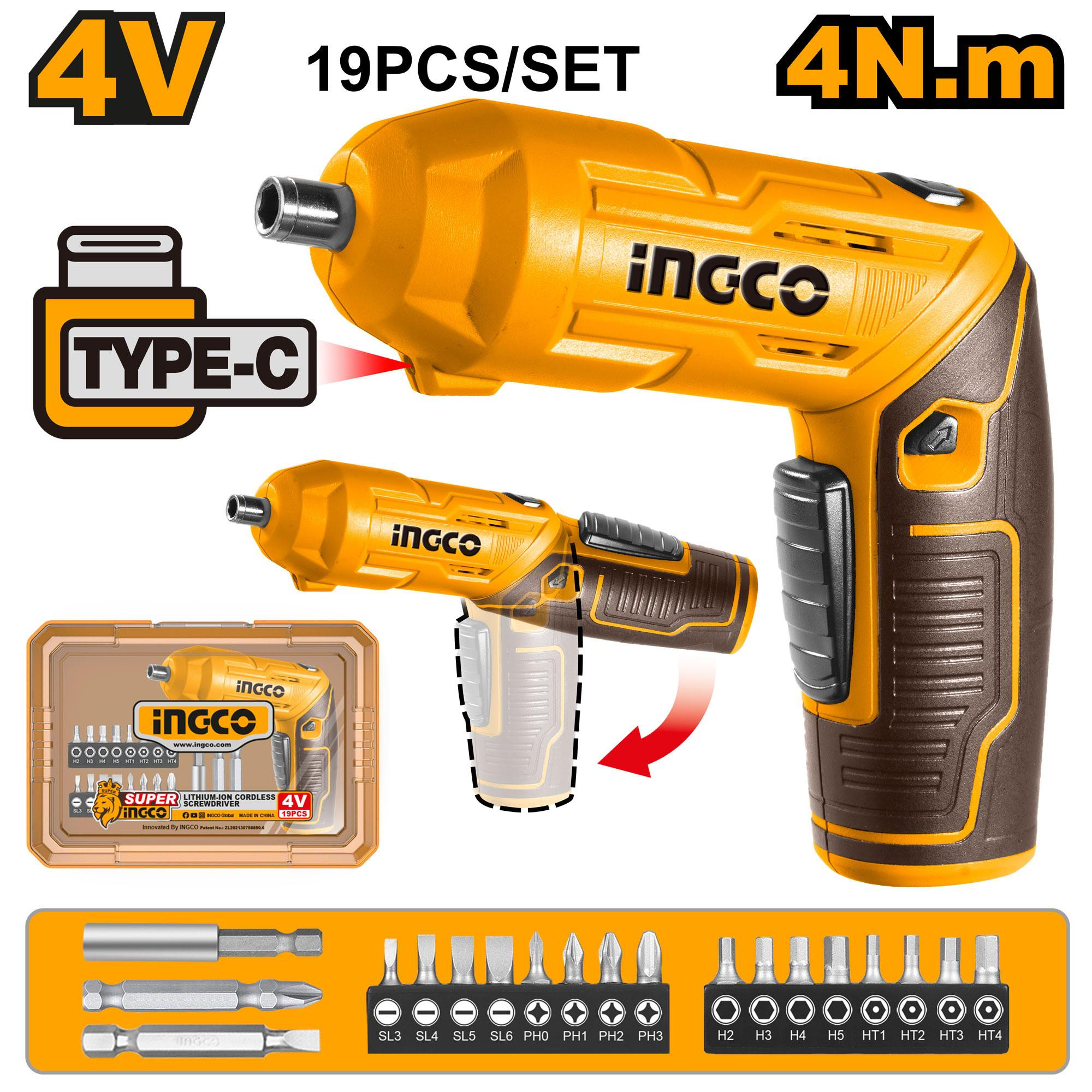 Ingco 1/4" 4V Cordless screwdriver CSDLI04425