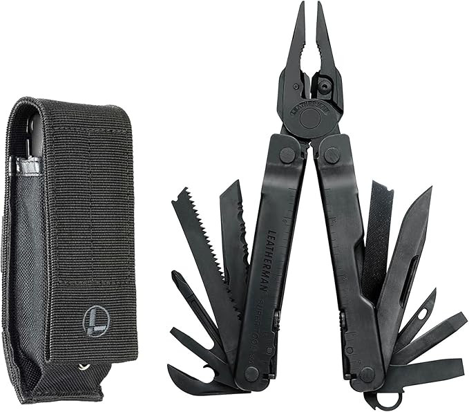 LEATHERMAN Super Tool 300 Multitool with Premium Replaceable Wire Cutters and Saw, Black with MOLLE Sheath