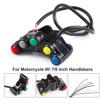 Universal 7 Button Switches Motorcycle Racing Bike Motorcross 22mm Handlebar Switches Mounting Headlight Indicator Horn Switch/ MotoGP Switch