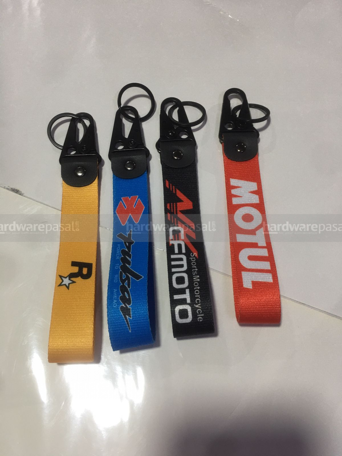 Key Rings-Motul,CF Moto, Pulsar, R, Akrapovic, HRC,RedBull, Beneli, Suzuki