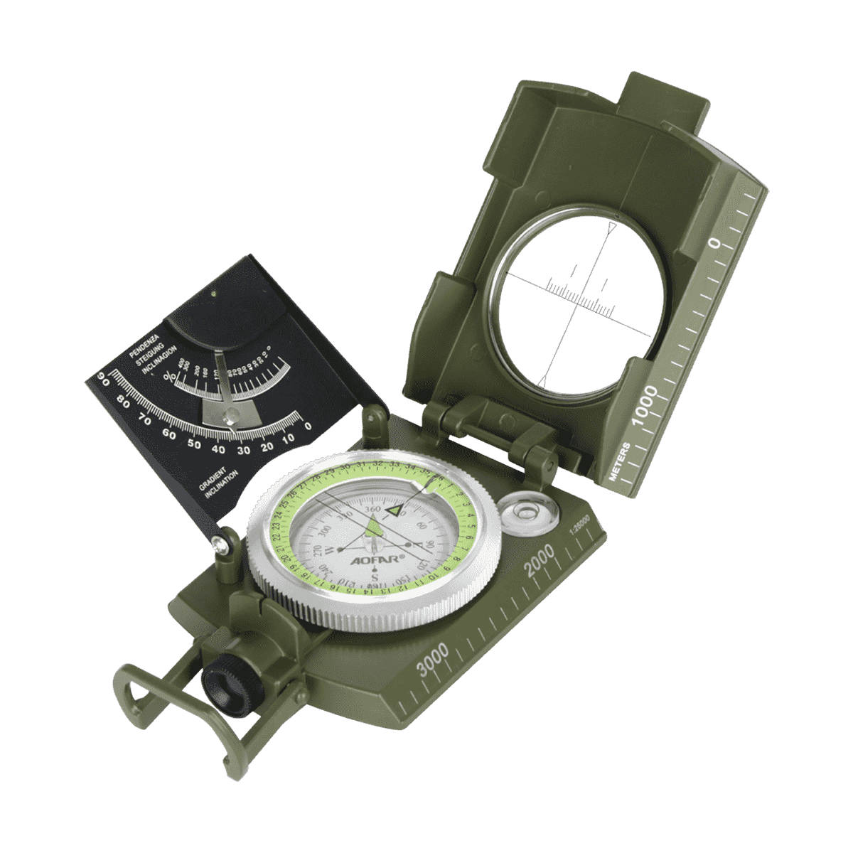 AOFAR Military Compass for Hiking,Lensatic Sighting AF-4074