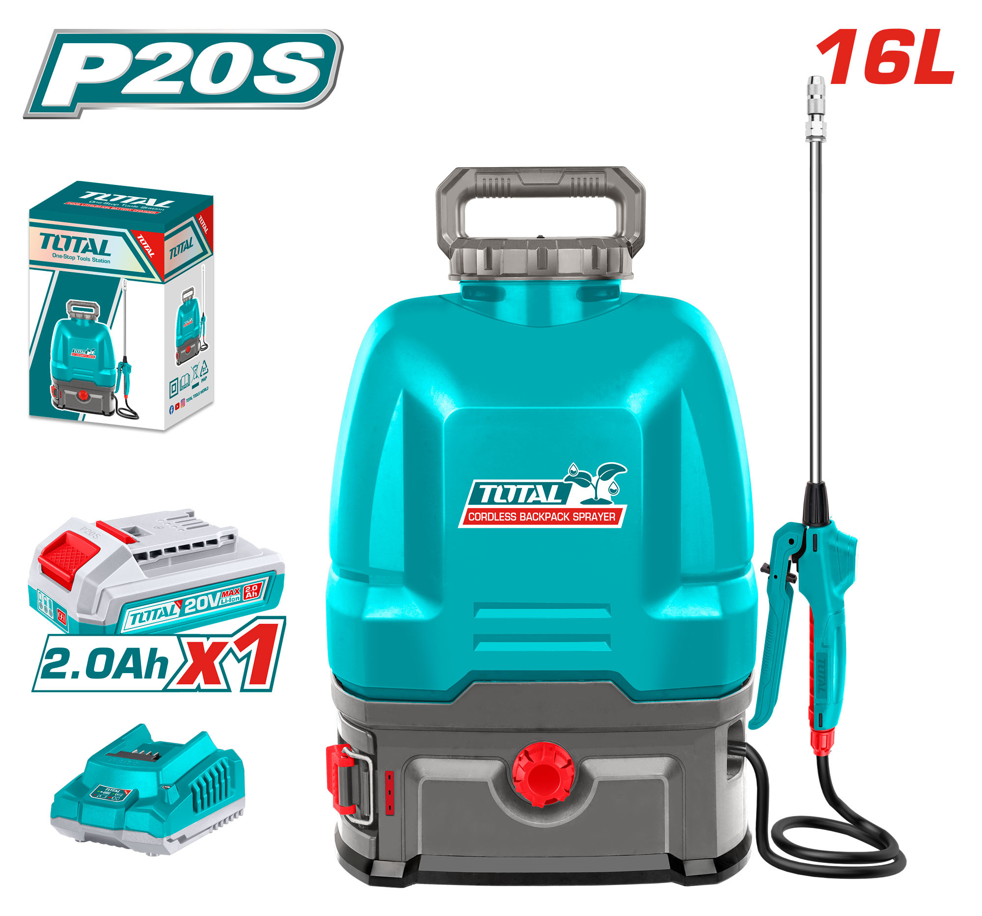 Total 20V Cordless backpack sprayer TSPLI20162