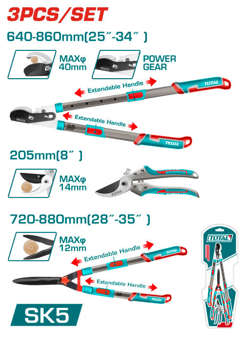 Total 3 Pcs garden shears set THT1593301