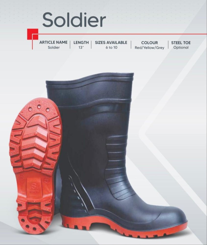 Soilder 13" R&B Gumboots Without Steel Toe (Size 6/7/8/9)