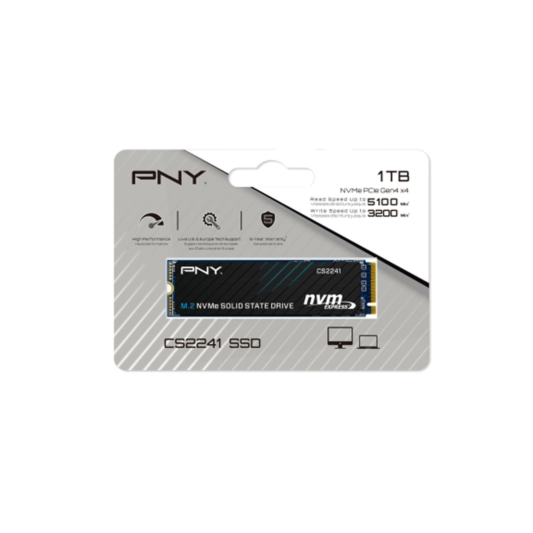 SSD NVME PNY 1TB CS2241, M.2 Gen 4