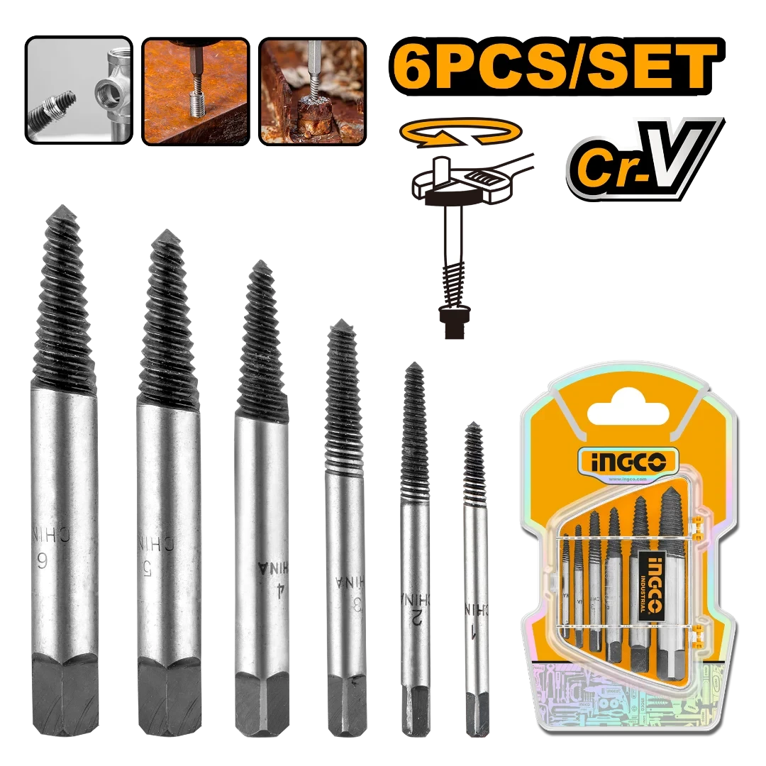 Ingco 6 Pcs screw extractor set ASE106