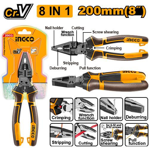 Ingco 8-in-1 Multi-function combination pliers HMFCP28200