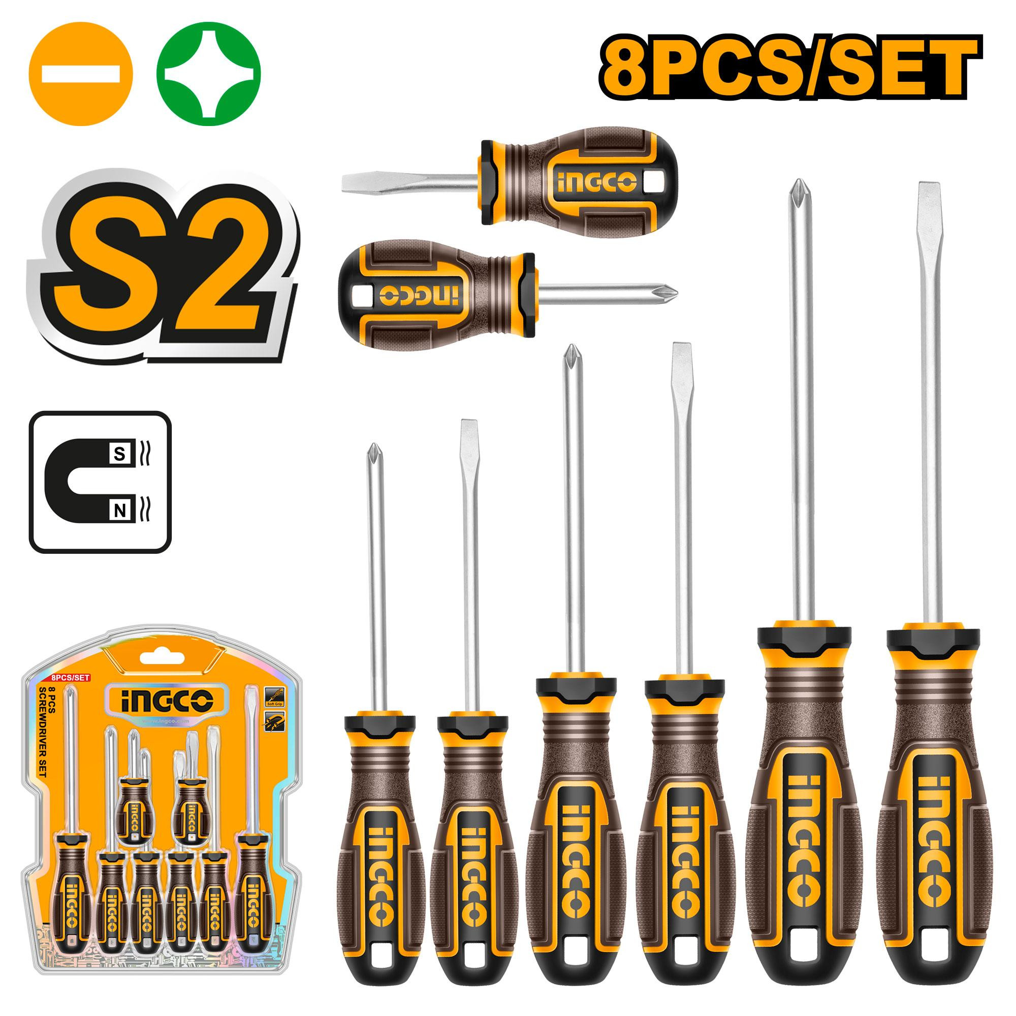 Ingco  8 Pcs screwdriver set HKSDS0828