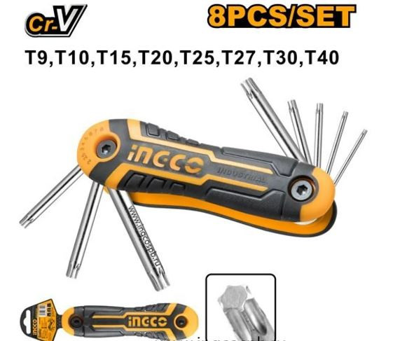 Ingco 8pcs torx key set( Pocket) HHK14083