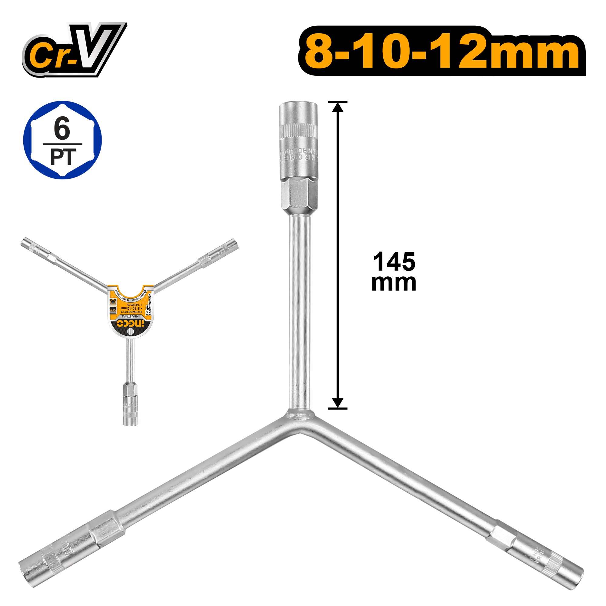Ingco 8-10-12mm Y-type socket wrench HYSW081012