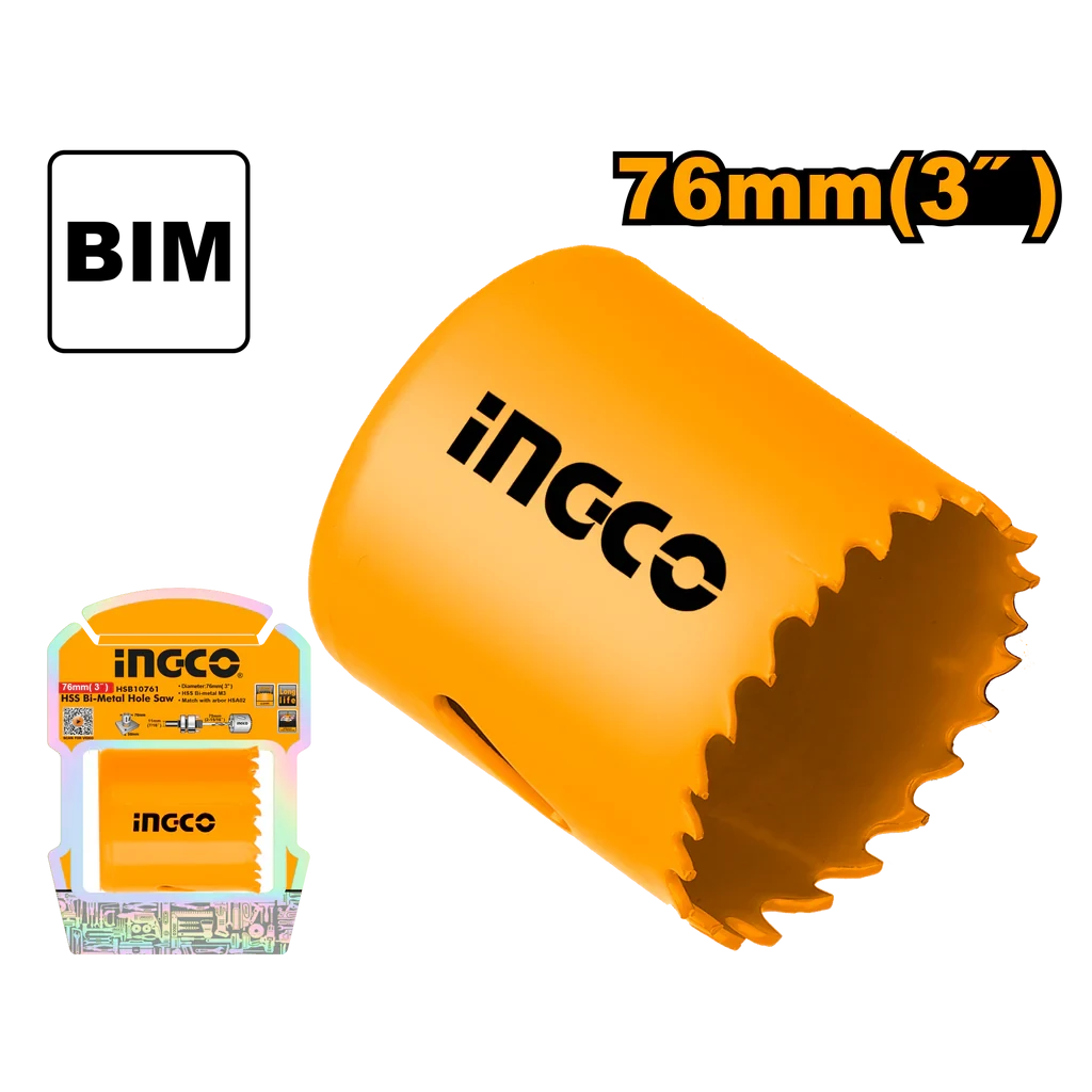 Ingco 76mm (3") HSS bi-metal hole saw HSB10761