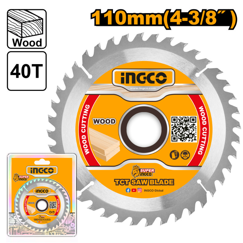Ingco 110mm(4-3/8") TCT saw blade TSB111015