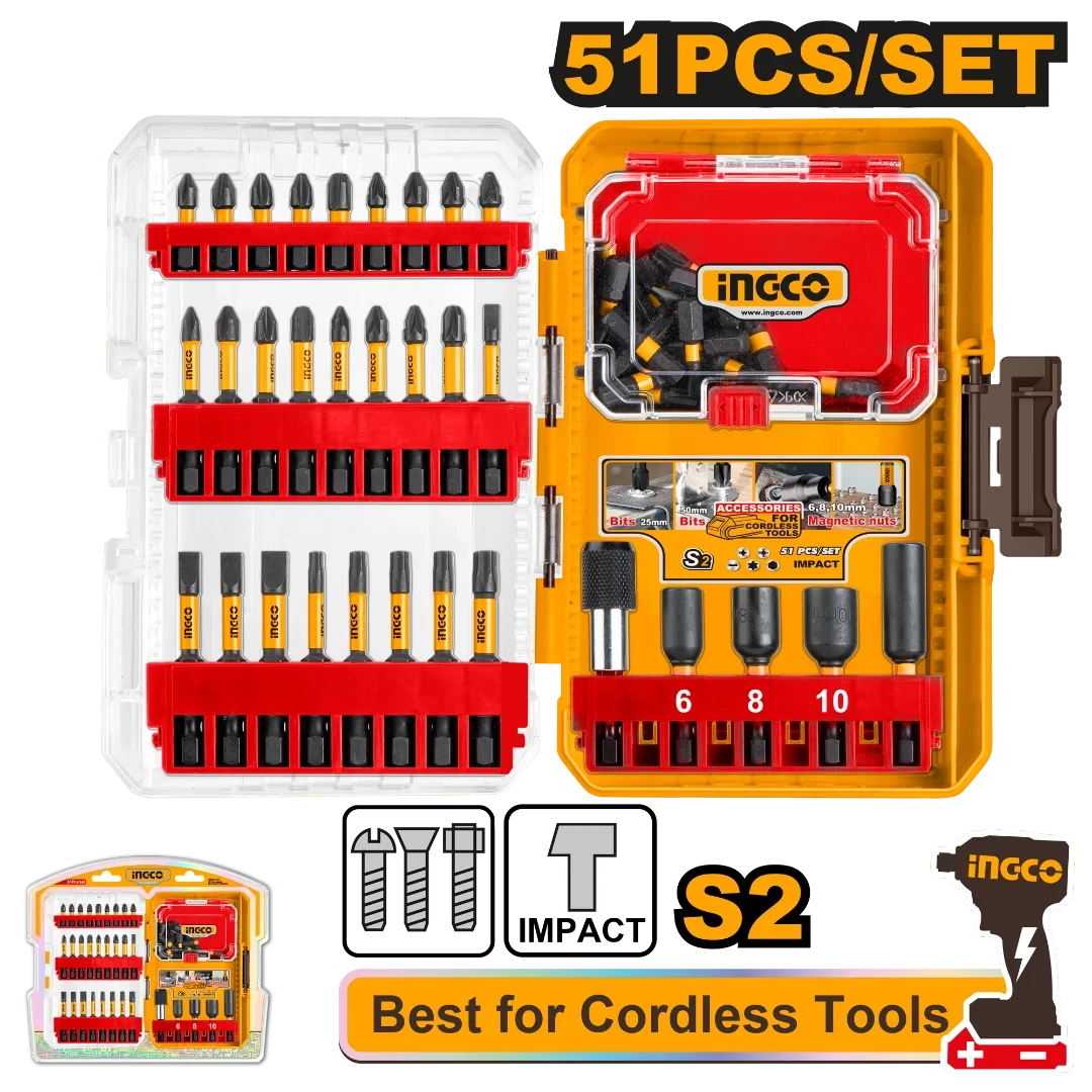 Ingco 51 Pcs impact screwdriver bits set AKDL25106