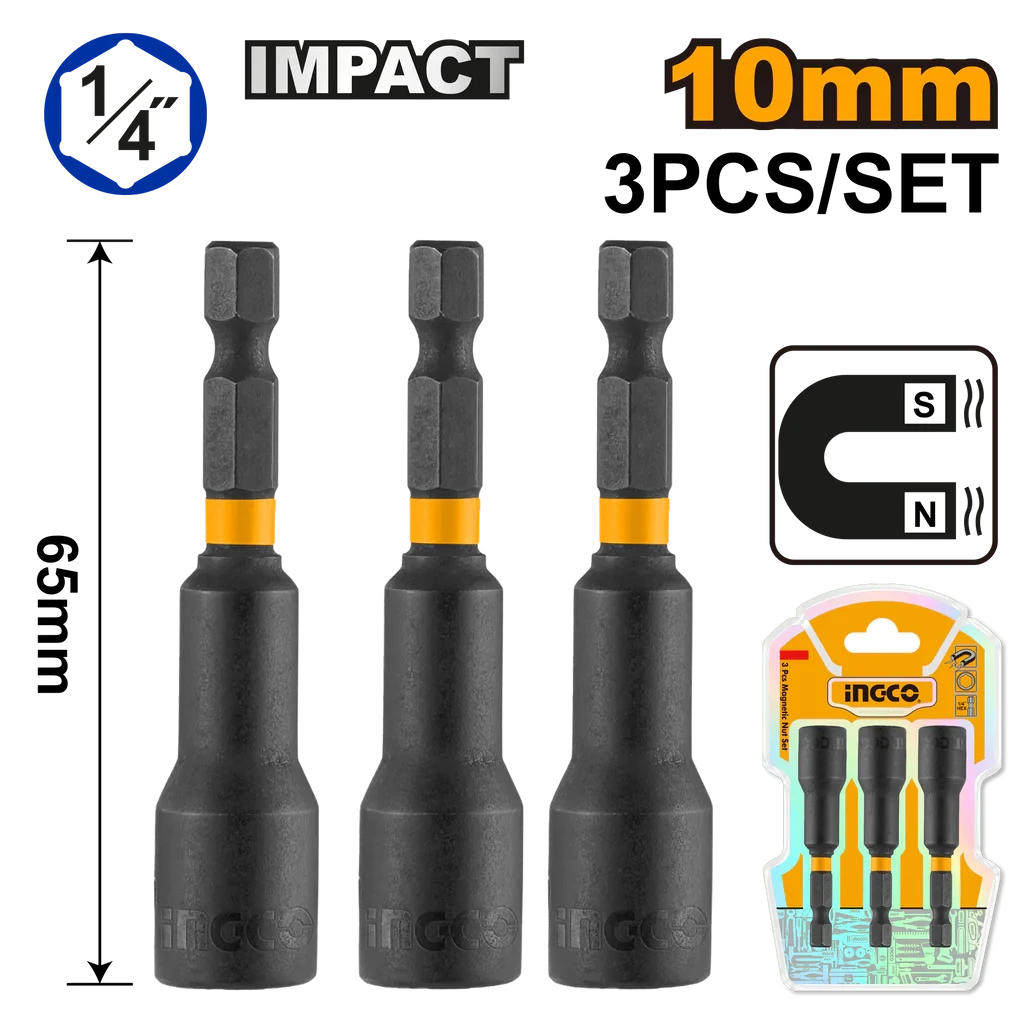 Ingco 10mm Magnetic Nut Set AMN1031